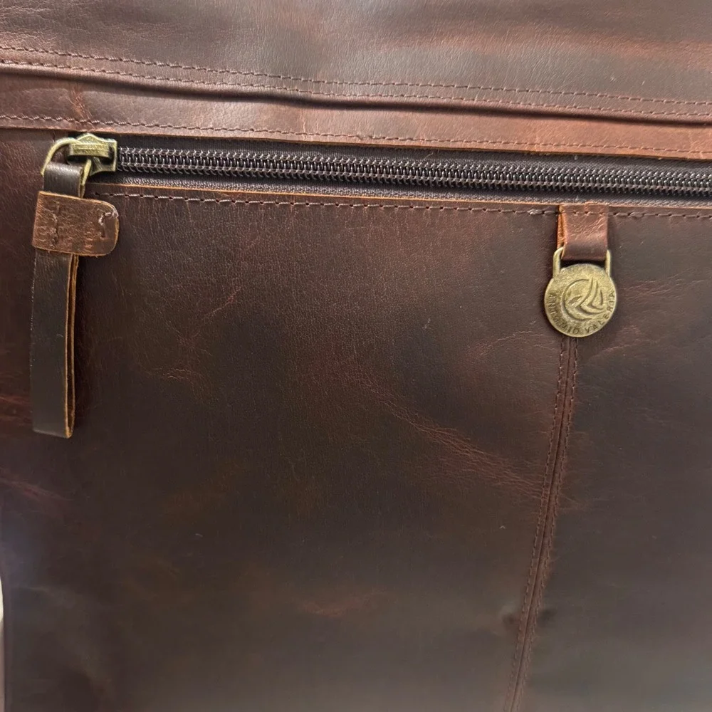 Antonio Valeria Messenger Bag Mens OS Brown New Distressed Leather Satchel
